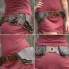 sac de ceinture en cuir pu steampunk médiéval pour femme, accessoires de costume de cosplay rétro, escalade de montagne, sac de sport en plein air, rivet