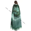 cape à capuche unisexe avec capuche, vieille navire en tempête de tonnerre, œuvre d'art numérique, cape d'aventure fantaisie, cape de sorcière, costume de cosplay