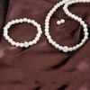 ensembles de bijoux en perles blanches pour femmes, boule de strass de luxe, collier, boucles d'oreilles, bracelets