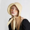 chapeaux à nœud à large bord pour femmes, chapeau de soleil de plage pliable et portable pour filles, élégant, casquette panama réglable