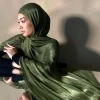 Hijabs en mousseline de soie de qualité supérieure pour femmes, voile turban doux et long, écharpes musulmanes, châles Hijab, couvre-chef Islam, accessoires Ramadan