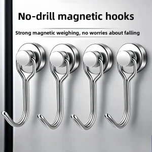 Aimants Extra résistants avec crochet pour suspendre des crochets magnétiques, cintres magnétiques robustes en néodyme pour terres rares, vente en gros, 1/2 pièces