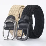 Ceinture élastique tissée décontractée pour hommes et femmes, ceinture de sport de plein air, pas besoin de poinçonner, ceinture de travail d&rsquo;escalade, mode