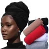 Bandeaux pour femmes noires Turban couvre-chef extensible africain enveloppe de cheveux Jersey foulard cravate bandeaux