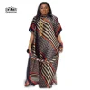 Nouveau Style de mode surdimensionné femmes africaines vêtements dubaï Dashiki Abaya taille libre conception d’impression avec écharpe robe longue ample Nouveau Style de mode surdimensionné femmes africaines vêtements dubaï Dashiki Abaya taille libre conception d’impression avec écharpe robe longue ample