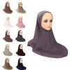foulard hijab en mousseline de soie pour femme musulmane, turban, châle, prêt à porter, 1 pièce