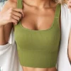 soutien gorge de sport respirant pour femmes, haut court sans couture, sans fil, confortable, sexy, rembourré, soutien, yoga, entraînement, sport