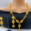 ensemble de bijoux brésiliens plaqués or 24 carats pour femmes, long collier, boucles d'oreilles, bijoux de mariée africaine nigériane de dubaï