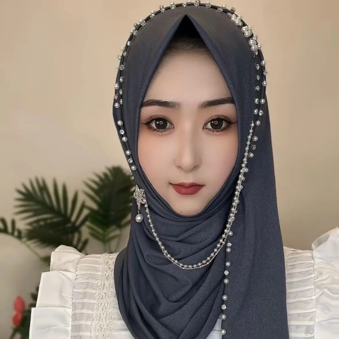 hijab musulman pour femmes musulmanes, châle, écharpe de sauna, glands de luxe, prière malaisienne, kufi, islam, arabie saoudite, mode perle, livraison gratuite, 05280