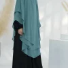 2 couches en mousseline de soie longue khimar femmes musulmanes hijab modeste prière eid hijabs foulard châle long djellaba niqab vêtement de prière