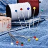 aiguilles à tête de perle rondes colorées de 38cm, 100 pièces/boîte, épingles à coudre droites pour la couture, bricolage, outils de couture, positionnement