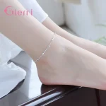 Bracelet élégant en argent Sterling 925 véritable pour femmes et filles, avec petite perle porte-bonheur, accessoire de bijoux pour danser