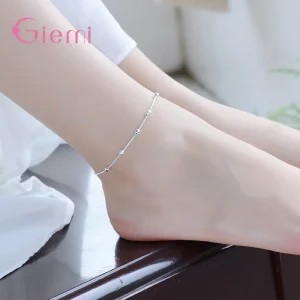 Bracelet élégant en argent Sterling 925 véritable pour femmes et filles, avec petite perle porte-bonheur, accessoire de bijoux pour danser