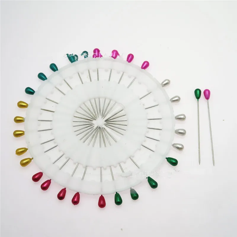30 épingles à tête en forme de cœur pour bricolage, épingles à tête ronde en perles, à coudre décoratives, 4 roues, couleurs assorties