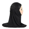 h039 belle petite fille amira hijab avec dentelle au dos ajustement 2 5 ans enfants tirer sur écharpe islamique foulard