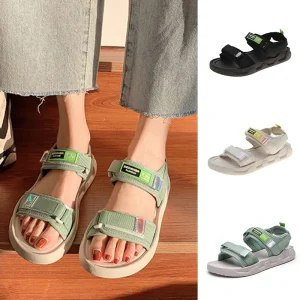 Sandales à semelles épaisses pour femmes, antidérapantes, confortables, vêtements d&rsquo;extérieur, bord de mer, pour l&rsquo;été, sangle à boucle, plage, nouvelle collection 2023