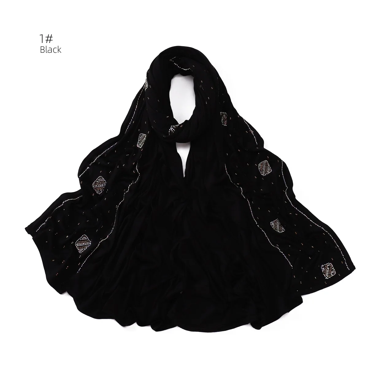 hijab en jersey strass pour femmes, or, argent, diamant, double couture, foulard musulman, doux et respirant, enveloppe eid ramadan