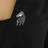 broches tête de cheval en émail strass pour femmes, broches d'animaux unisexes, porte clés, cadeaux de fête, bijoux, accessoire de décoration