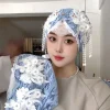 chapeau de princesse à franges, élégant, luxe, foulard perlé à la main, dentelle fleur, hijab, filet, en stock, nouvelle collection