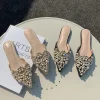 aneikeh sandales à talons plats en maille pour femmes, pantoufles pointues, chaussures à enfiler noires, élégantes, sexy, légères, de luxe, de fête d'été
