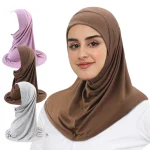 Foulard enveloppé en coton Modal, châles Hijab musulmans pour femmes, écharpe unie, foulard fin d&rsquo;été, Turban islamique, bandeau