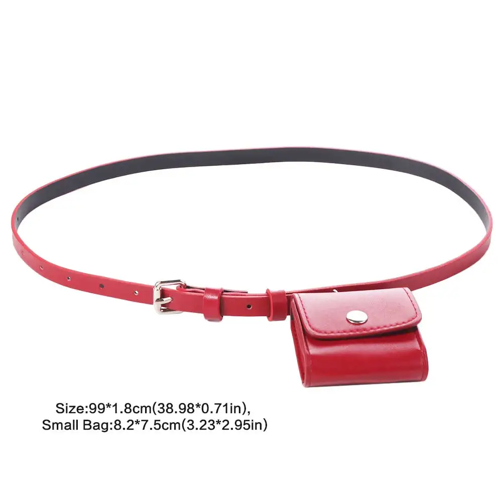 Ins Style coréen femmes taille sac PU rouge ceinture taille sac couleur unie sac à main femmes ceinture sac en plein air