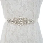 Mode ruban ceinture de mariée argent Style coréen ceinture de mariage strass longues ceintures de mariée mariée