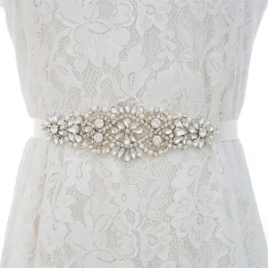 Mode ruban ceinture de mariée argent Style coréen ceinture de mariage strass longues ceintures de mariée mariée