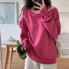 gris femmes vêtements coton épaules dénudées haut pour 2025 femme t shirt ample printemps et automne t shirt vente simple pas cher élégant t shirt