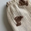 pantalons en coton biologique pour bébés, nouveau nés, automne, printemps, été, hiver, imprimé mignon, vêtements en mousseline douce, pantalons capris