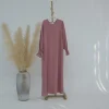 Abaya uni manchette florale vêtements islamiques Ramadan femmes musulmanes Robe longue Hijab Robe robes intérieures dubaï turquie caftan modeste Eid