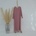 Abaya uni manchette florale vêtements islamiques Ramadan femmes musulmanes Robe longue Hijab Robe robes intérieures dubaï turquie caftan modeste Eid