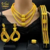 ensemble de bijoux de luxe pour femmes, collier et boucles d'oreilles multicouches de dubaï, couleur or 24 carats, pour mariée indienne et éthiopienne, cadeaux de fête de mariage