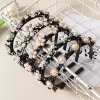 fleurs de perle Épingle À cheveux bandeaux pour femmes antidérapant bandeau strass bandes de cheveux clips coiffure double frange cheveux accessoires