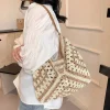 grand sac à main portable pour femmes, pocommuniste tissées, sac à poignée supérieure, sacs à main de plage d'été, sacs fourre tout pour femmes