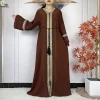 2025 nouveau dubaï dame robe élégante en mousseline de soie ouvert abaya mode femmes robe vêtements islamiques femmes robe de soirée avec écharpe