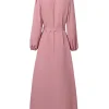 robe musulmane élégante abaya zanzea femmes 2025 robes d'automne longue lanterne manches plissée robe d'été ceinturée robe femme robe de soirée