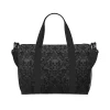 Sac de voyage gothique noir imprimé damassé, sacs de week-end polyvalents unisexe décontracté étanche, sac de sport et de Yoga
