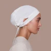 jersey cordon femmes musulmanes sous hijab casquette avec trou d'oreille intérieur hijab casquette ronde front sous écharpe bonnet femme musulman