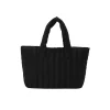 1 pièces dames fourre tout grande capacité coton rembourré sac couleur unie décontracté mode nylon élégant pour sac à main