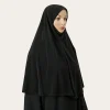 hijab en coton et chanvre pour femme musulmane, longue Écharpe islamique de couleur unie, enveloppante, couverture complète