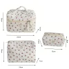 sac de maquillage cerise, sacs à cosmétiques pour femmes, mode portable mignon, pochette de rangement de voyage, sac à main en coton matelassé à fermeture éclair