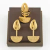 ensemble de bijoux plaqués or pour dames, boucles d'oreilles à crochet exquis, bague de doigt, cadeaux pour les travailleurs de la fête, 03/wear