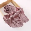 premium malaisie satin tudung hijab voile islamique foulard froissé couleur unie satin crêpe écharpe femmes musulmanes châle enveloppement