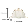 pochette rose élégante, sac à main à la mode pour fête de mariage, sac à clip de luxe avec chaîne de perles, sacs à bandoulière polyvalents à coque