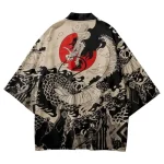Anime Dragon Print Cosplay Cardigan pour hommes et femmes, Haori EntreMiTop, Kimono traditionnel adulte, Style japonais, Samouraï, Été