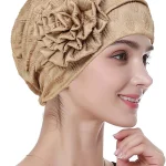 Turban Hijab pour femmes musulmanes, bonnet pour dames musulmanes, décor de fleurs, écharpe pour Ramadan, tête ronde, chapeaux indiens, document solide, à la mode