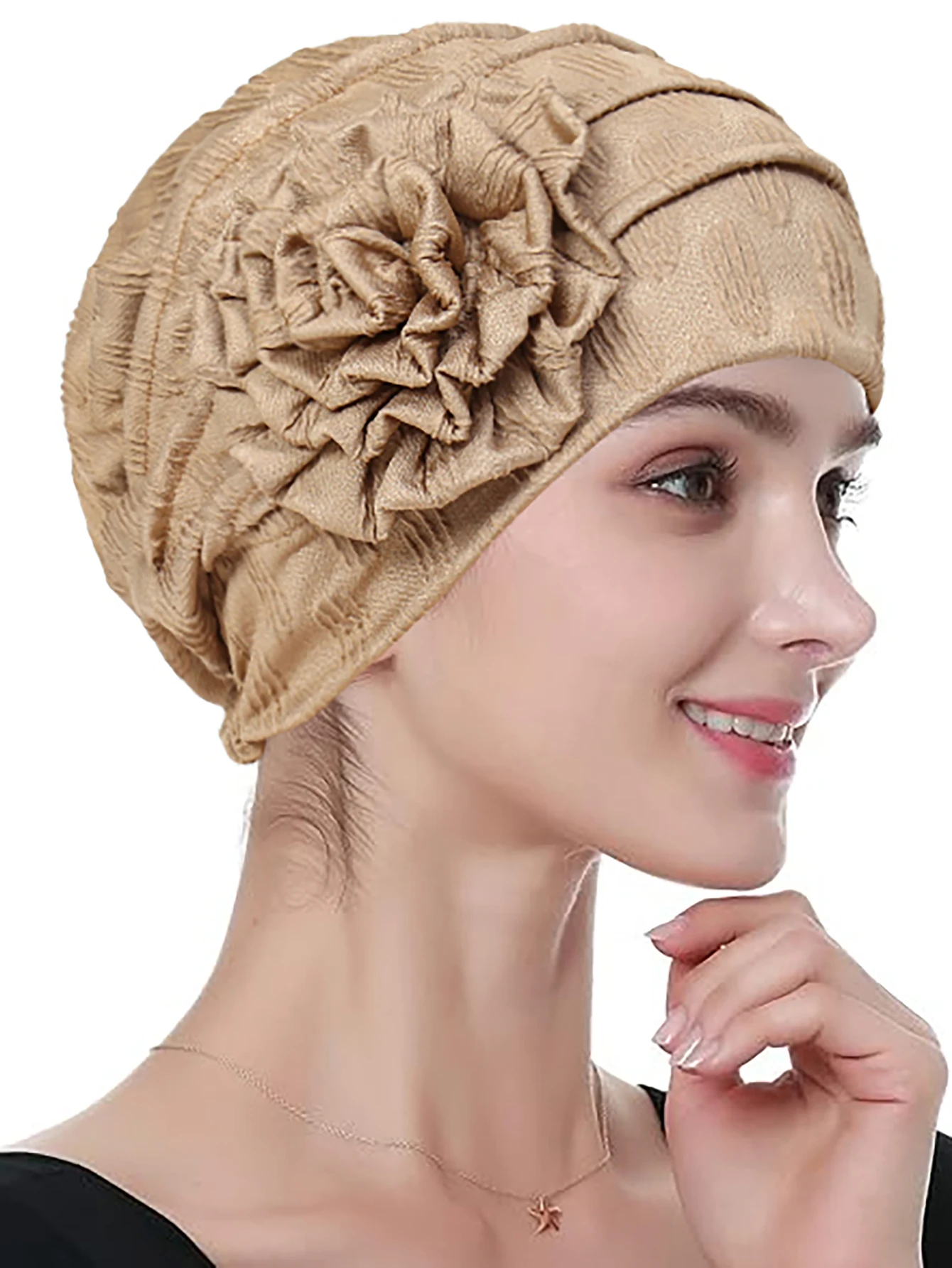 Turban Hijab pour femmes musulmanes, bonnet pour dames musulmanes, décor de fleurs, écharpe pour Ramadan, tête ronde, chapeaux indiens, document solide, à la mode Turban Hijab pour femmes musulmanes, bonnet pour dames musulmanes, décor de fleurs, écharpe pour Ramadan, tête ronde, chapeaux indiens, document solide, à la mode