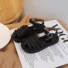 Sandales romaines évidées pour enfants, chaussures de plage pour garçons et filles, chaussures plates pour enfants, document solide, non ald, doux, nouvelle mode, 2025