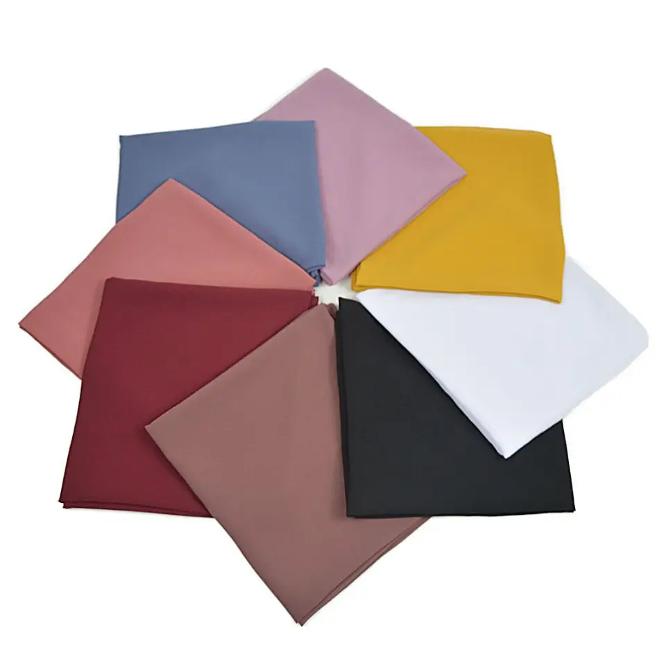 90*90cm bandeau lourd en mousseline de soie carré écharpe musulmane hijabs femmes sous écharpe mode décontracté couleur unie hijab